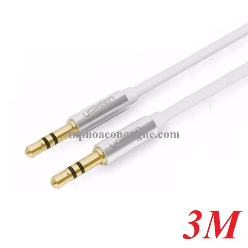 Ugreen 10754 3M màu Trắng Cáp âm thanh 2 đầu 3.5mm dương AV119 30010754